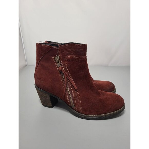 Taos Footwear Shoes - Taos Dillie Wine Suede Exposed Zipper Booties Ankle Boots EU 36 (US size 5-5.5)